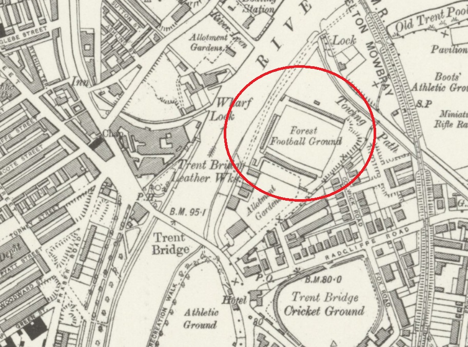Nottingham - City Ground : Map credit National Library of Scotland